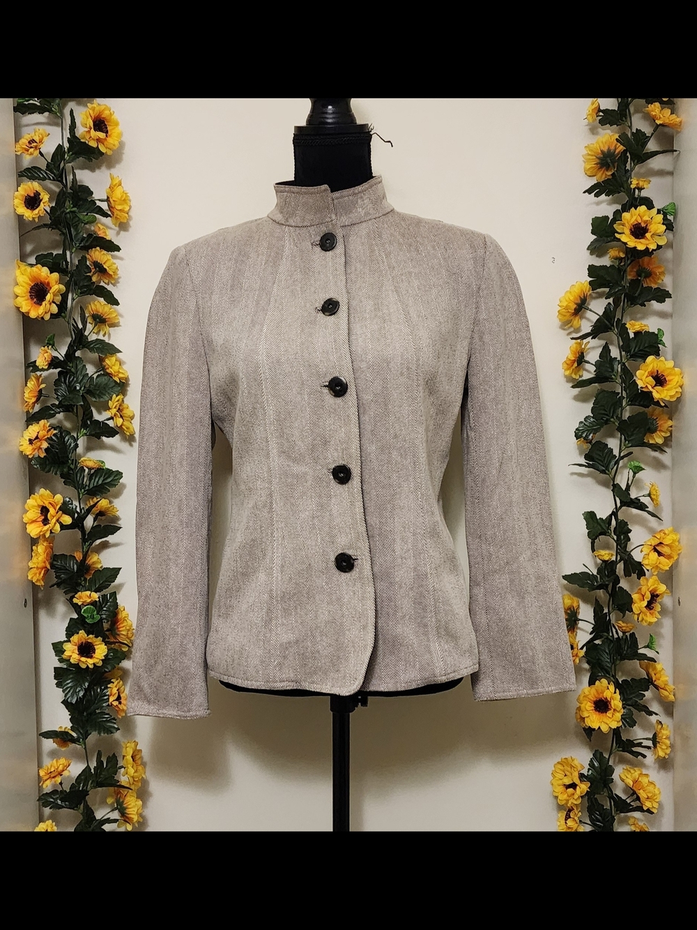 Calvin Klein Herringbone Blazer - Size 8 -